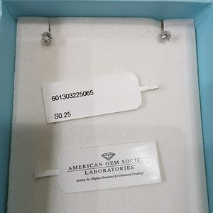 14K white gold natural diamond solitaire earrings 0.25 CTW